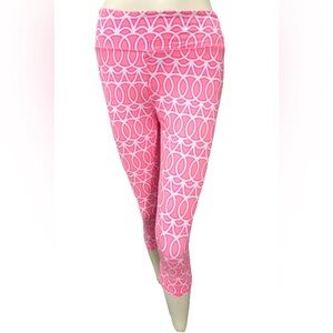 Lulu-B Pink Geometric Capri Leggings Size Small Stretch Pull On